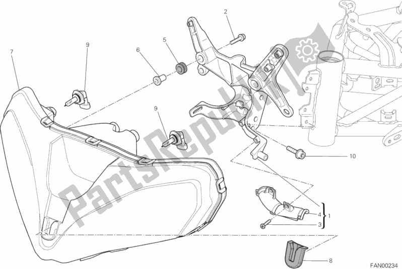 Todas las partes para Faro de Ducati Multistrada 1200 ABS Brasil 2014